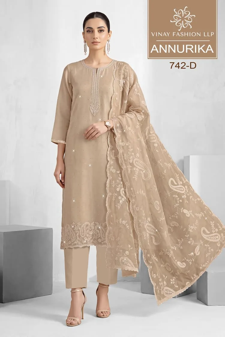Annurika By Vinay Kuleesh Shining Dolamine Salwar Kameez